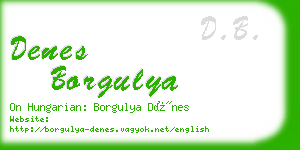 denes borgulya business card